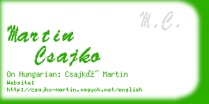 martin csajko business card